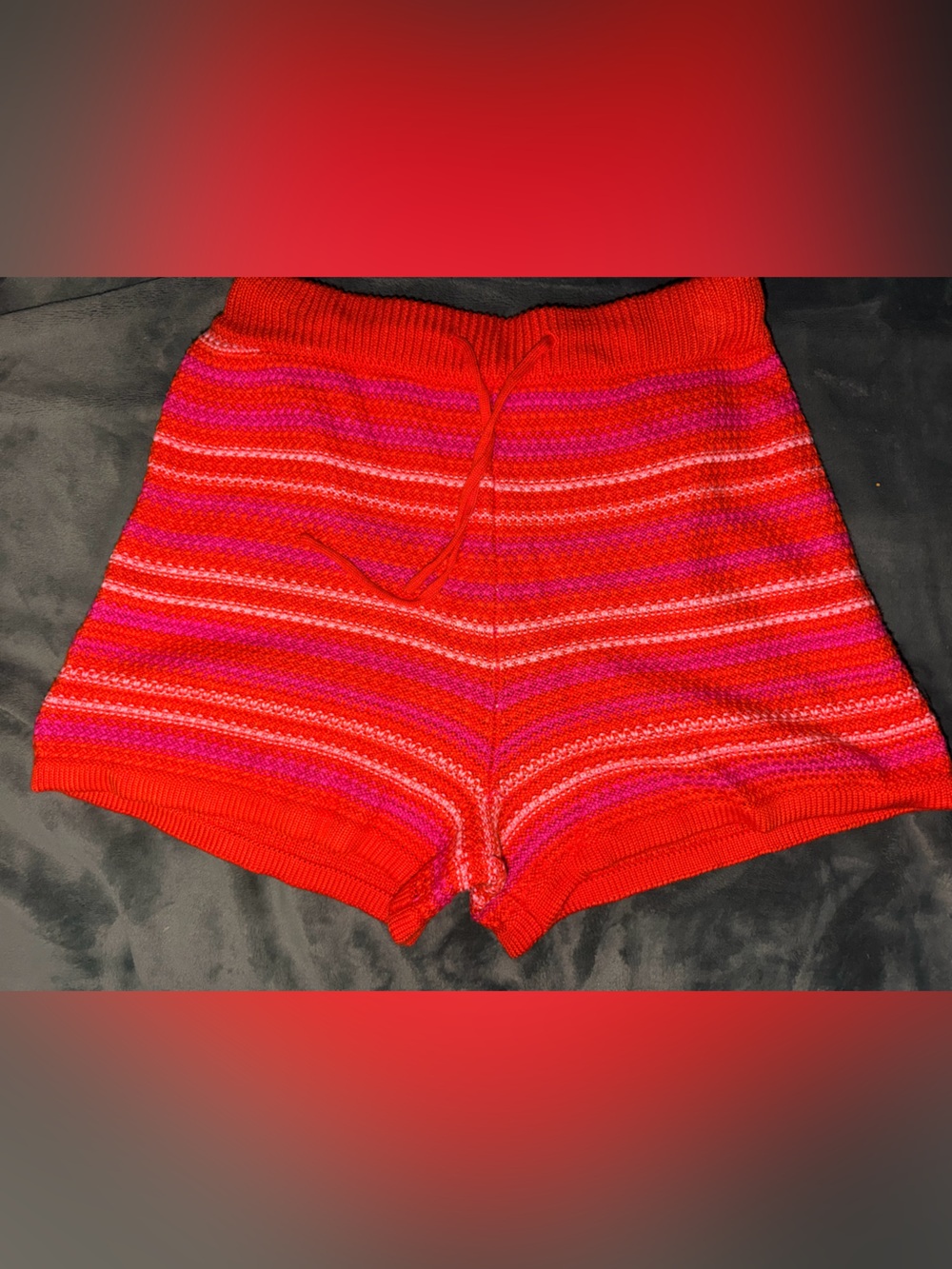 Madden NYC Red Striped Knit Women’s Shorts - size M